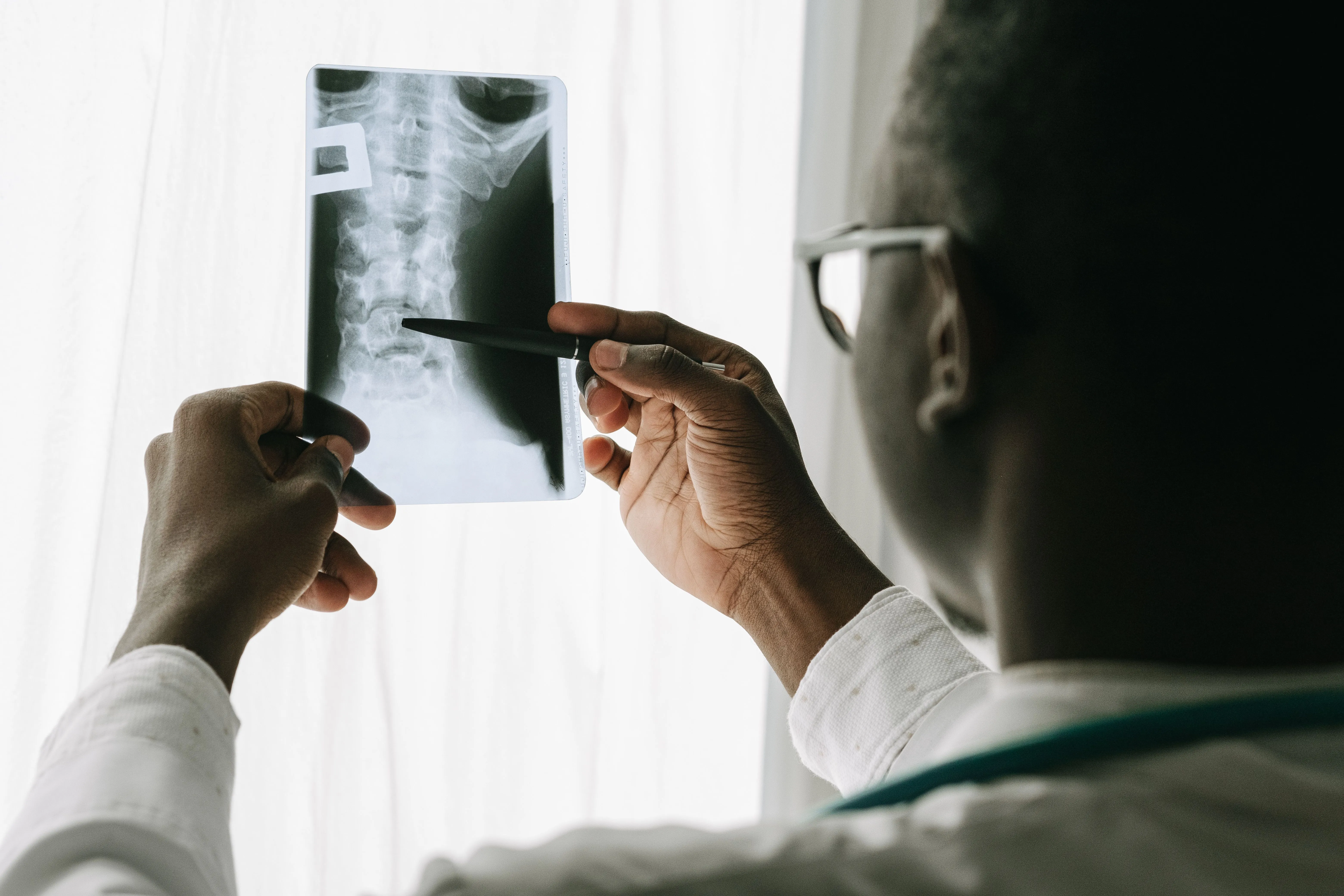 a man holds an x-ray