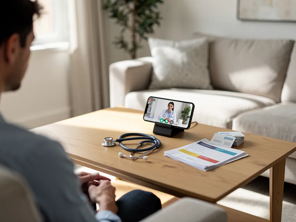 Patient comparing affordable telehealth and discount doctor visit options