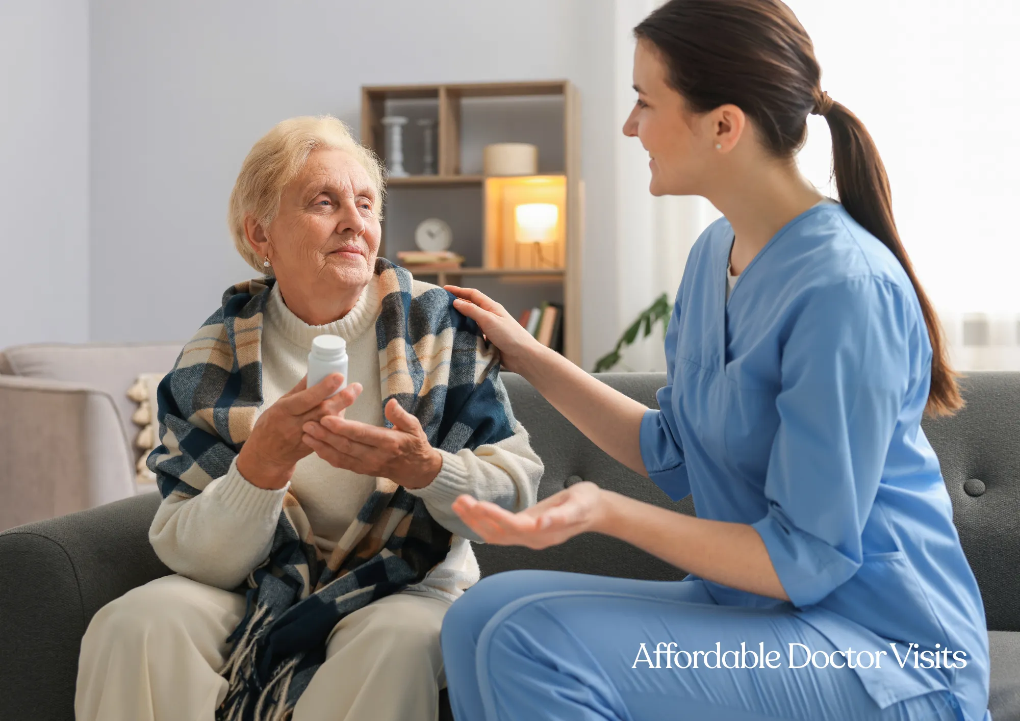 A doctor sits with a lady