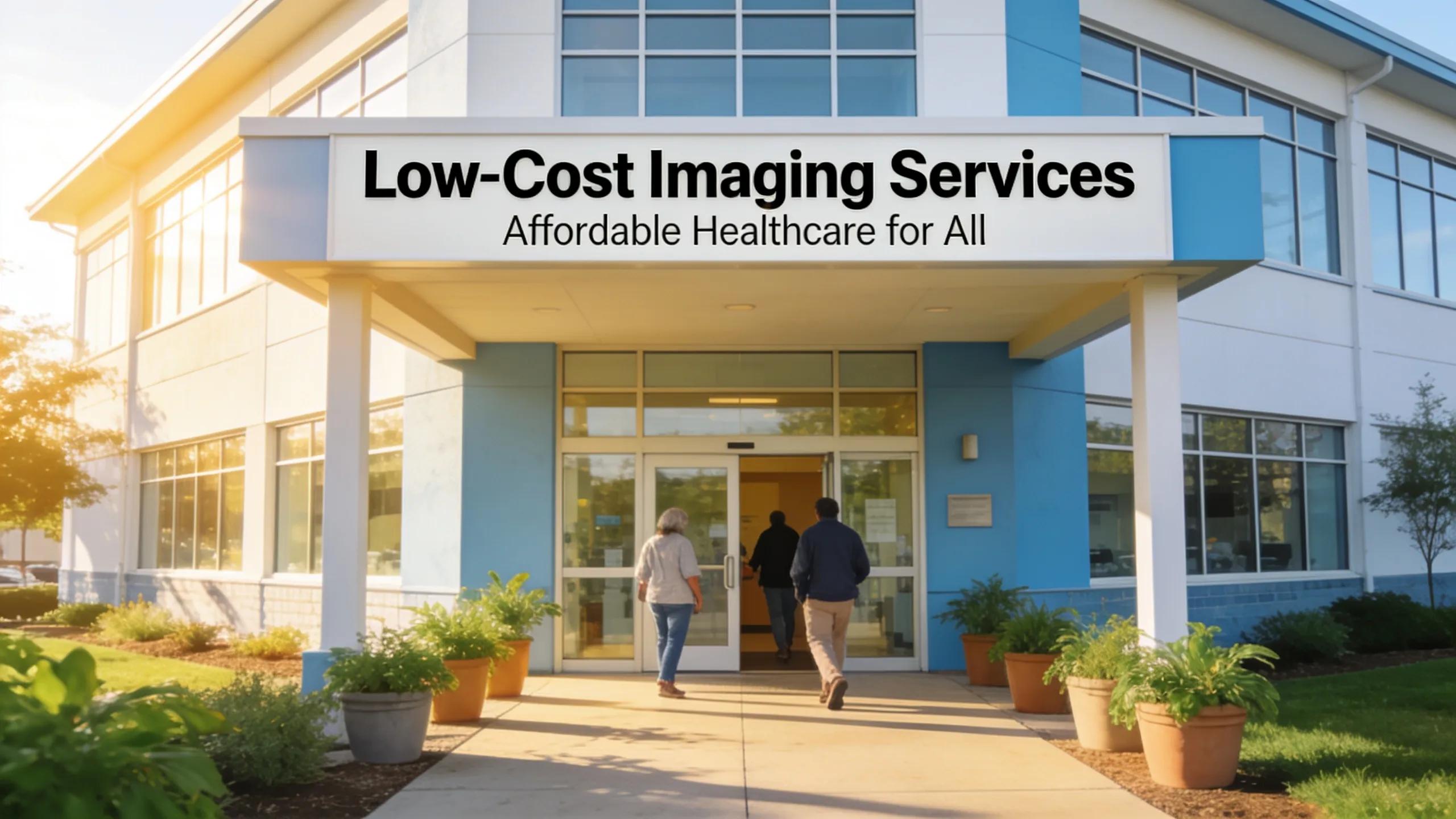 Exterior view of a community health center offering affordable imaging services